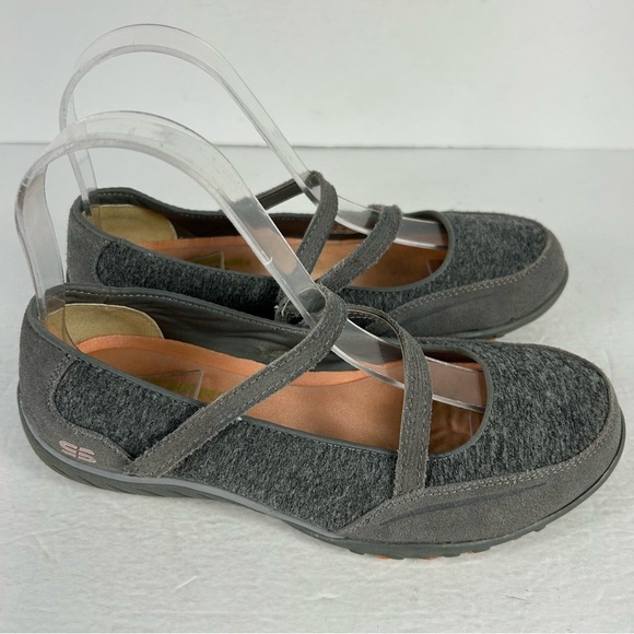 Sketchers Memory Foam Women's Gray Mary Jane Flats Size 6 - Picture 5 of 9